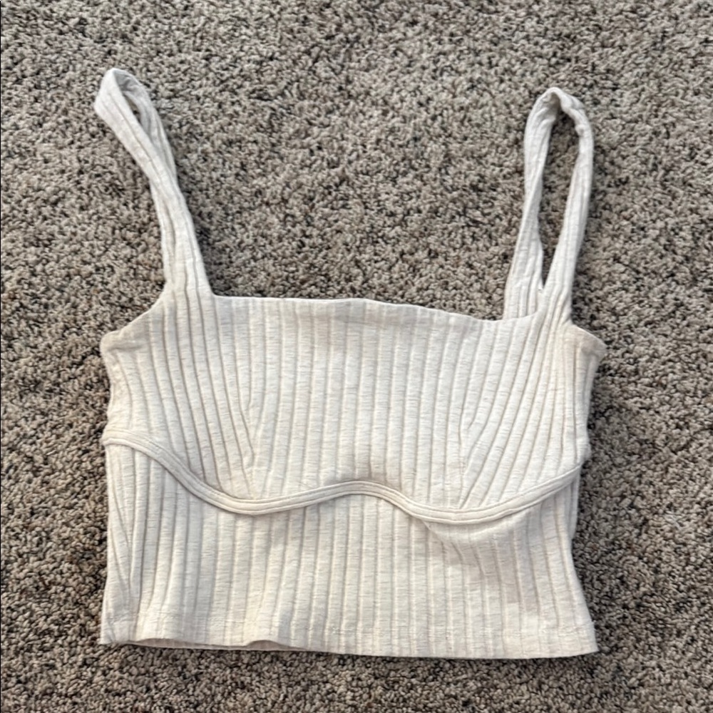 Princess Polly Ribbed Cream Women's Top